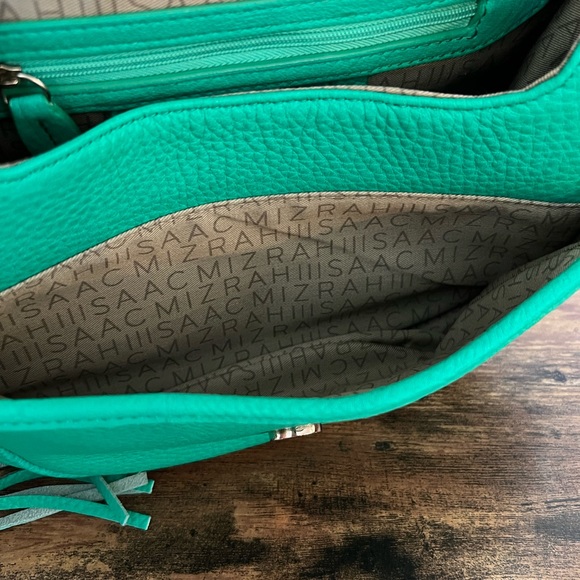 Isaac Mizrahi Green Leather Purse Bag - Picture 4 of 6